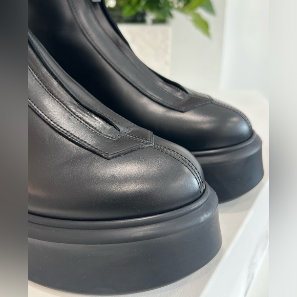 The Row Zippered Platform Leather Combat Boots - Picture 7 of 15